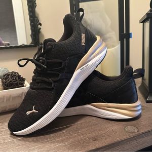 Puma Black and Gold Women's Sneakers